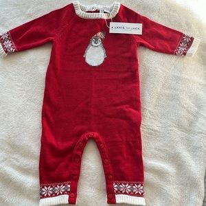 Janie and Jack penguin knit one piece 3-6 months